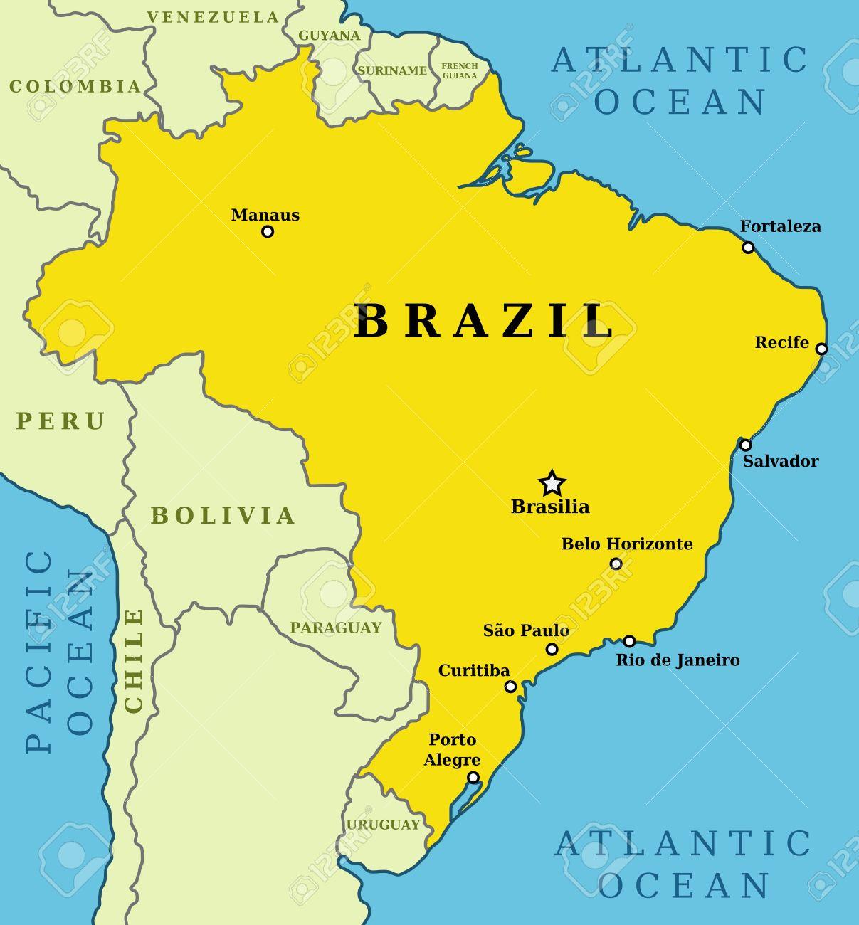 Karte Brasilien Städte | Rurradweg Karte