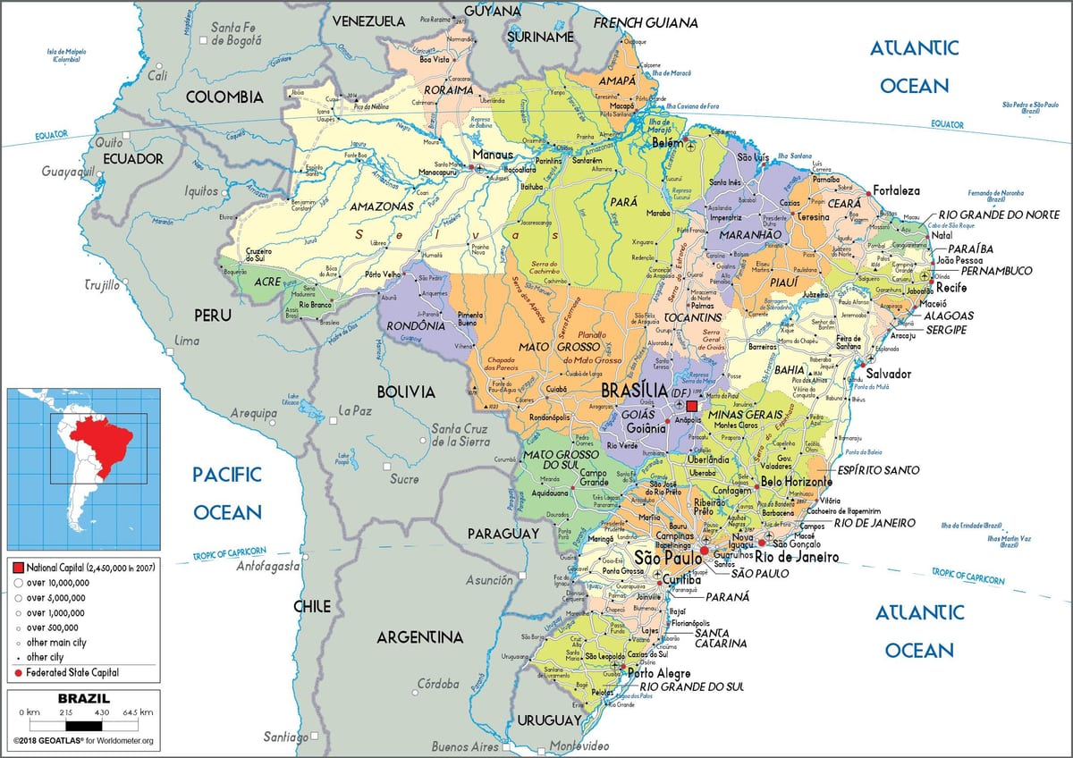 Brasilien in der Karte