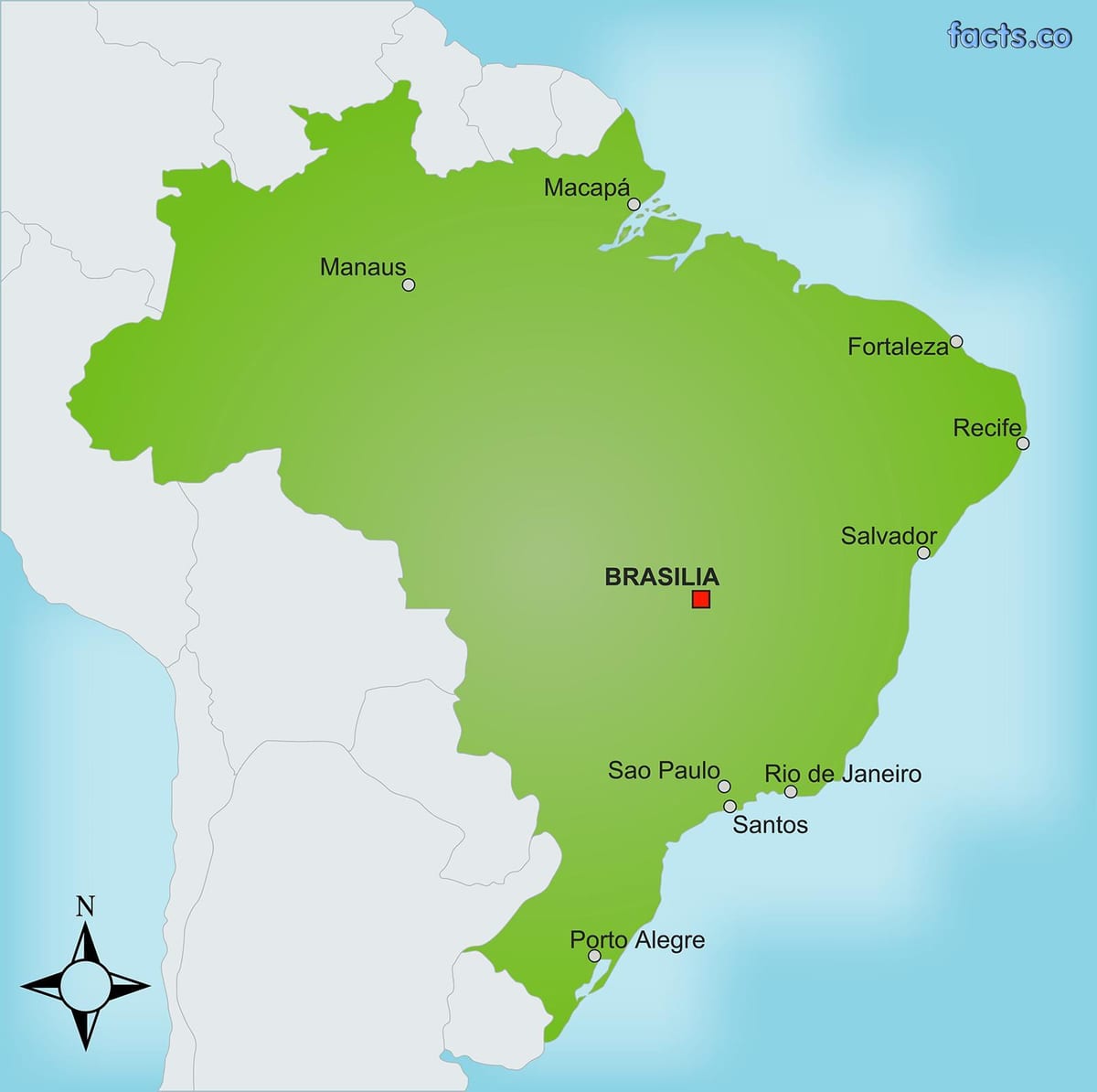 Hauptstadt von Brasilien auf der Karte