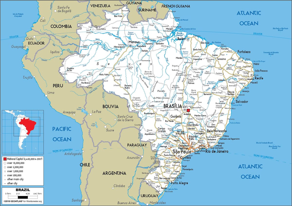 Landkarte von Brasilien highway