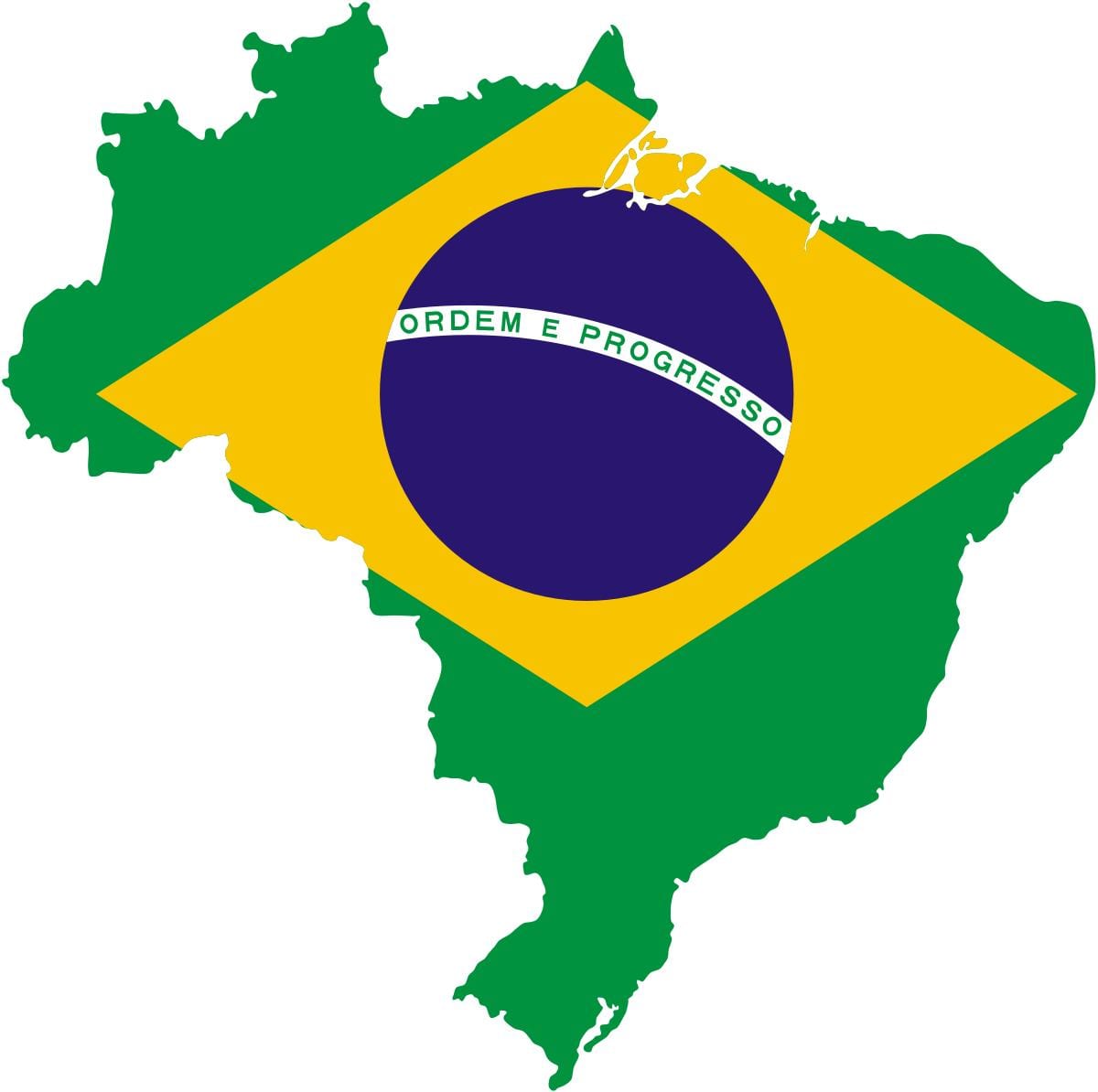 Brasilien Flagge-Karte