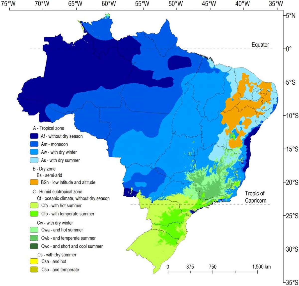 Brasilien Klima Anzeigen Klima Landkarte Brasilien South America Sudamerika