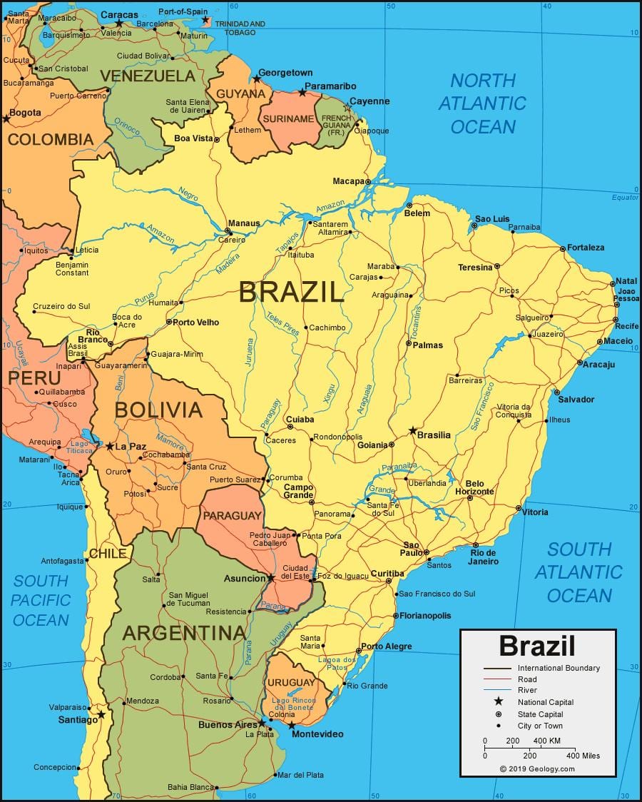 Städte Karte von Brasilien