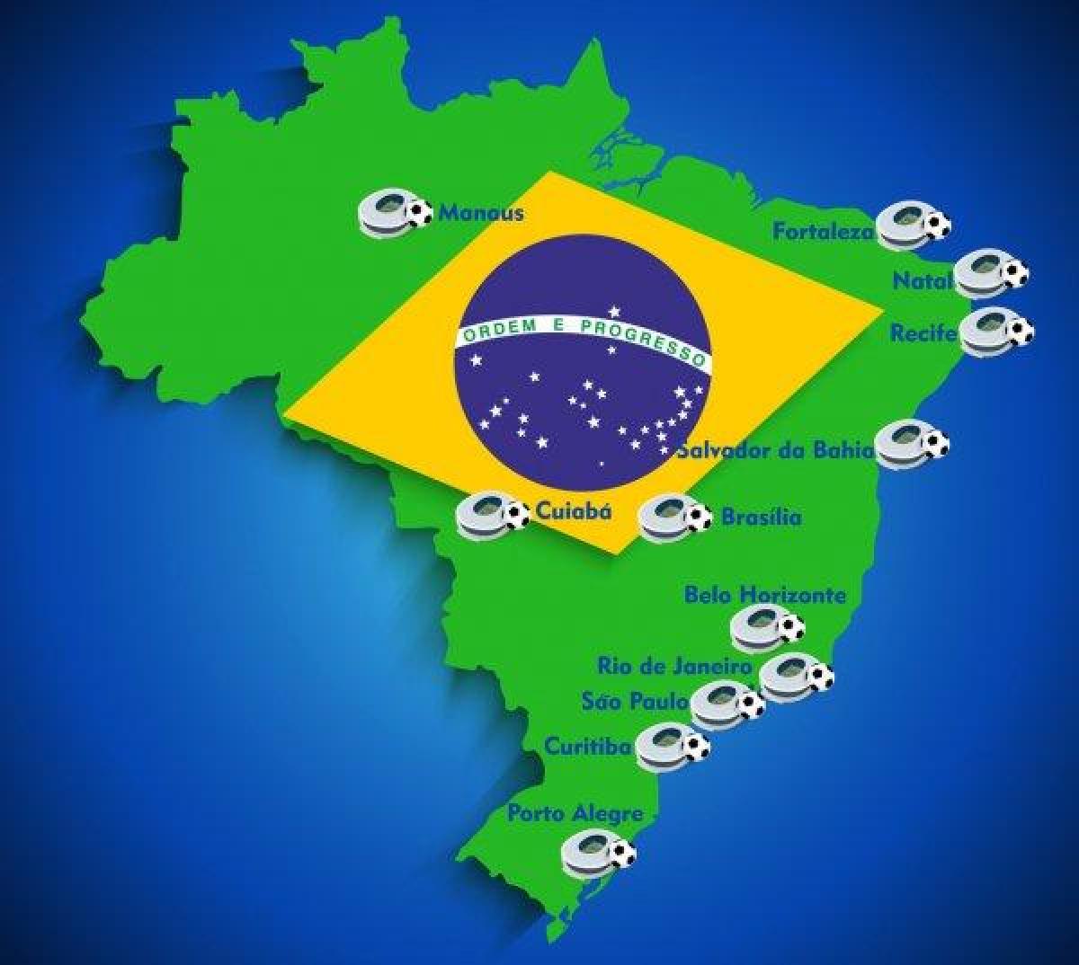 Landkarte von Brasilien Stadion