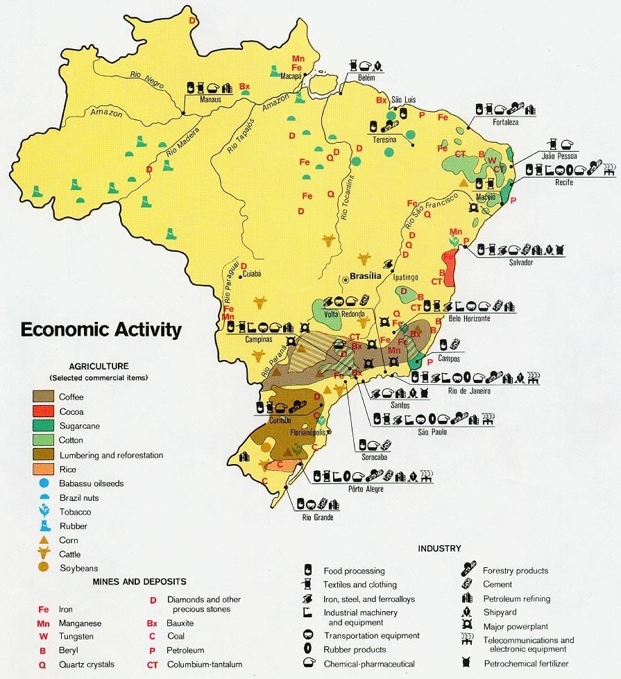 die wirtschaftliche Landkarte Brasilien