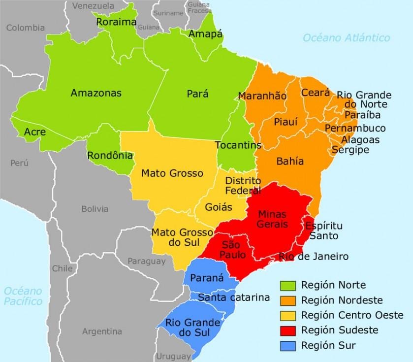 Brasilien Regionen anzeigen