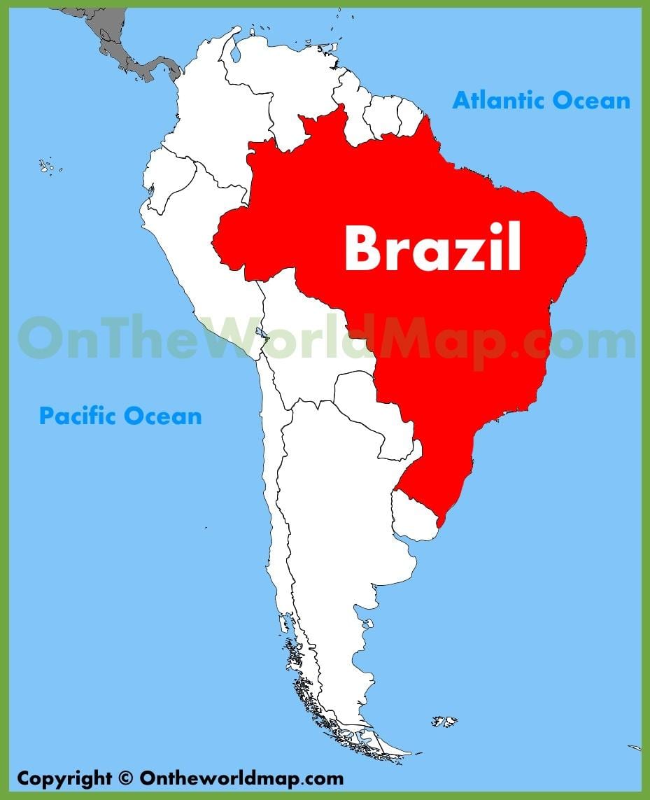 Landkarte von Brasilien in Südamerika