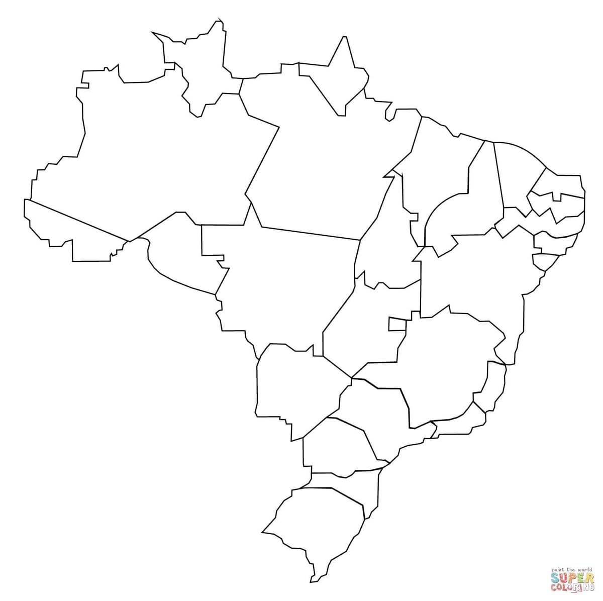 schwarze und weiße Karte von Brasilien