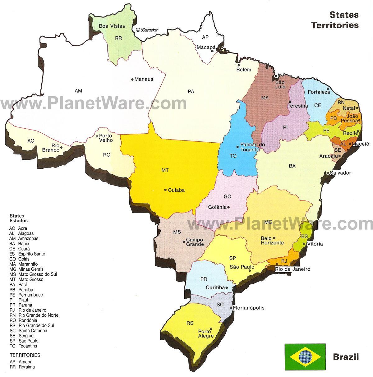 Karte Von Brasilien Staaten Karte Von Brasilien Mit Den Staaten South America Sudamerika