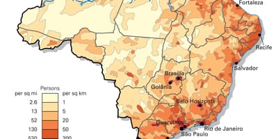 Bevölkerung Dichte Karte von Brasilien