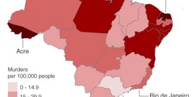 Karte von Brasilien-Kriminalität