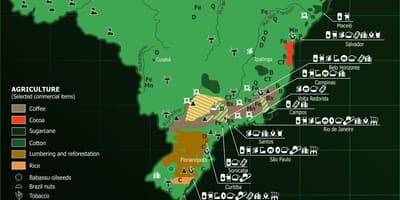 Landkarte von Brasilien Natürliche Ressourcen