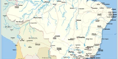 Landkarte von Brasilien Flüsse