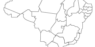 Schwarze und weiße Karte von Brasilien