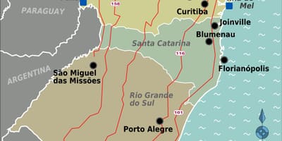 Karte von Süd-Brasilien